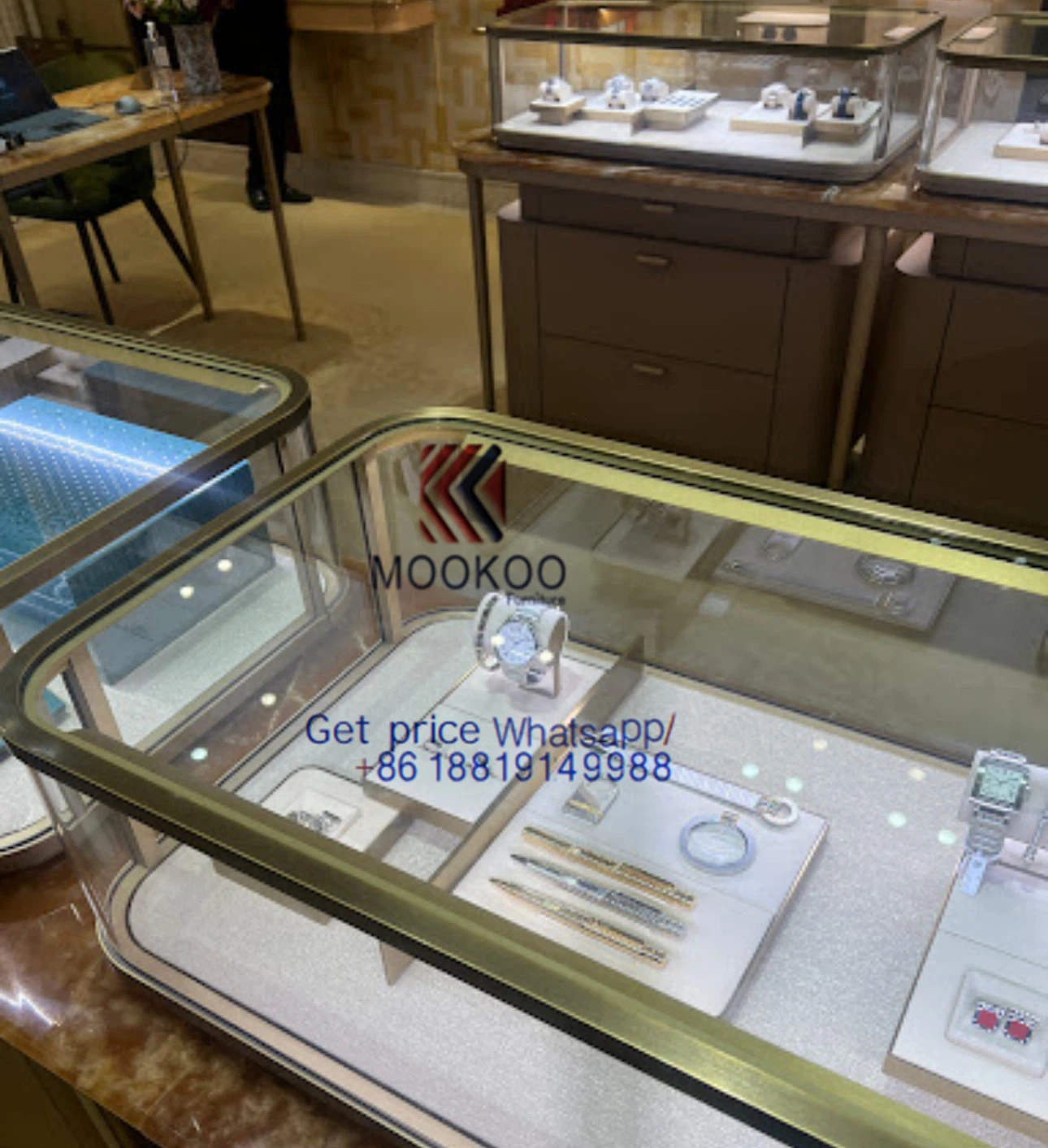 Cartier display showcase gold cabinet 175 Cartier display showcase gold cabinet 175