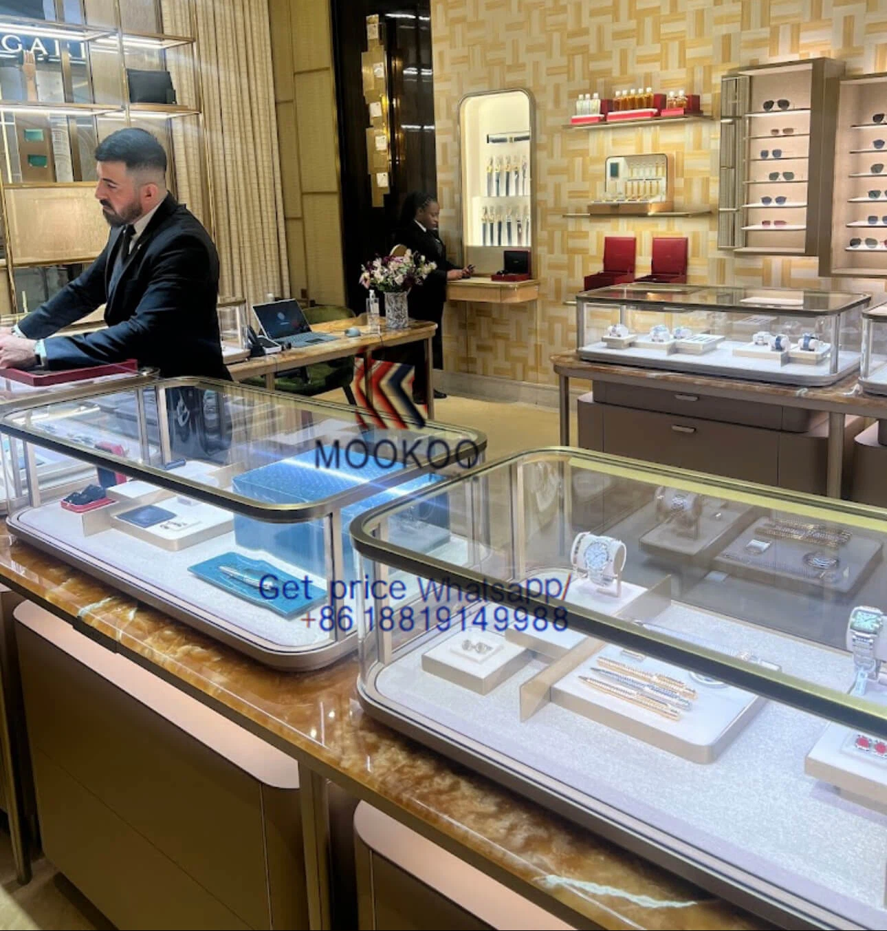 Cartier display showcase gold cabinet 176 Cartier display showcase gold cabinet 176