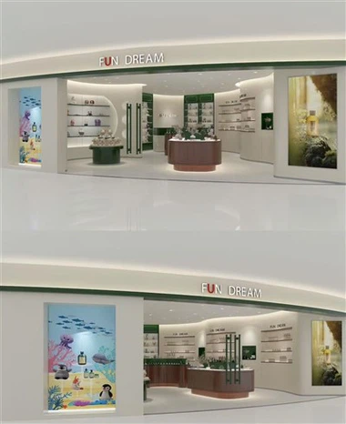 Hajuvesikauppa -näyttöteline