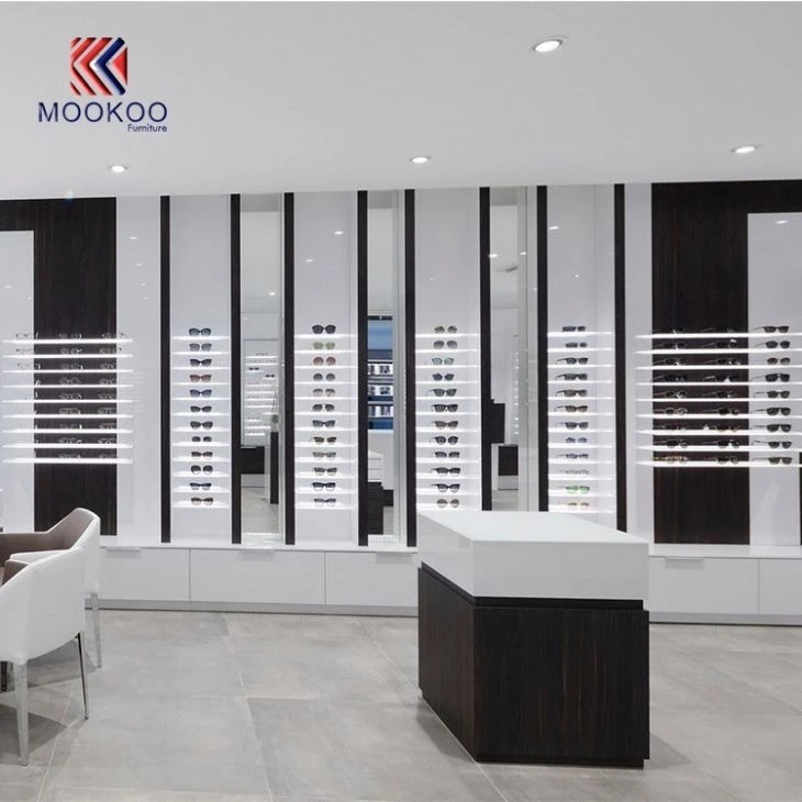 Modern Clear Vision Eyewear Cabinets Wall Kiosk Store Interior Decoration Showcase