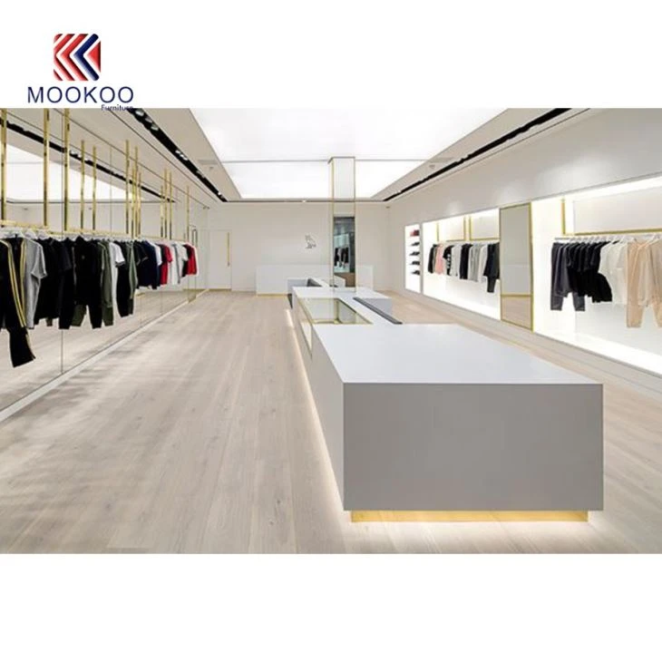 Custom High Level Decoration Ladi Clothes Display Shop Furniture With Lights From China