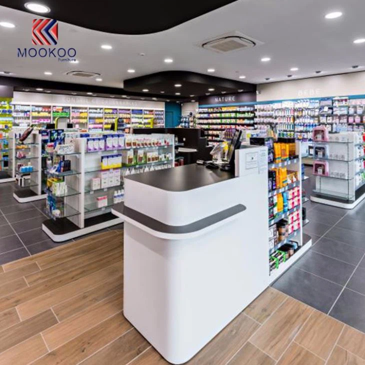 Factory Price Retail Drug Store Interior Decoration Showcase