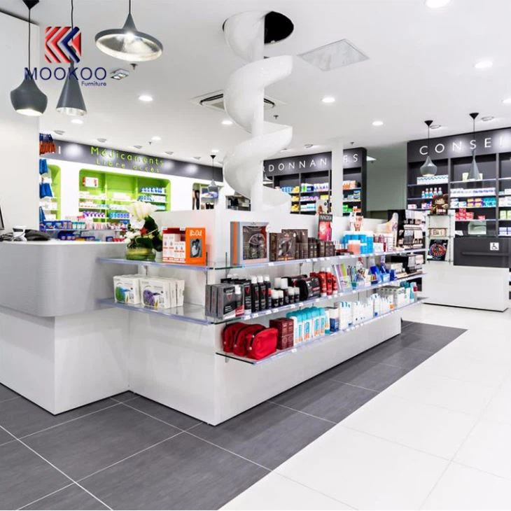 MDF Wood Medicine Display Furniture