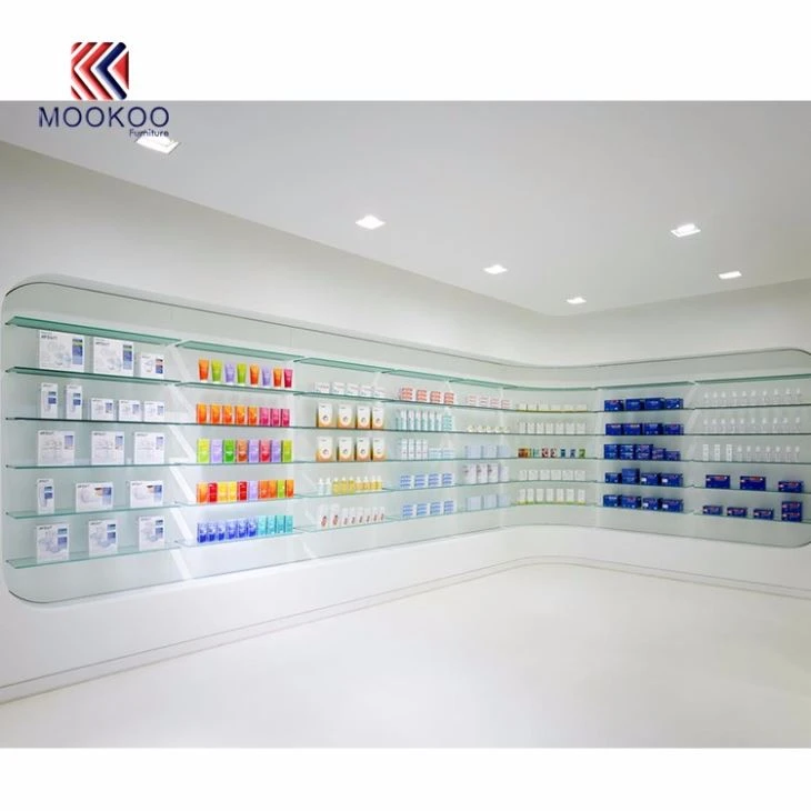 Modern Wall Mounted Clear Tempered Glass Display Racks