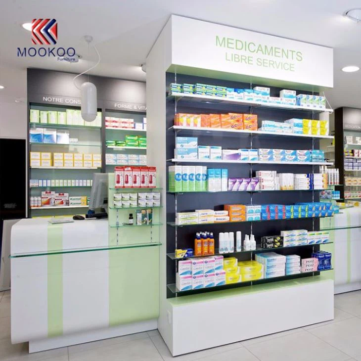 Retail Farmacia Shop Interior Display Furniture