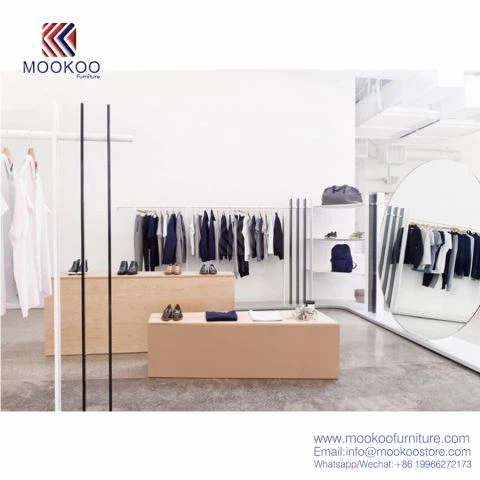 Vaatteiden vähittäiskaupan metallihylly