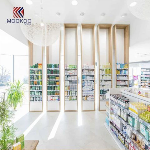Korkealaatuinen räätälöity puinen apteekkikauppa -esittely