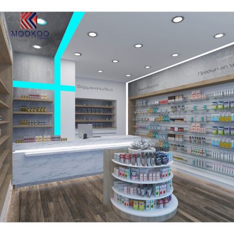 Moderni tyyli Farmacia -myymäläsuunnittelu