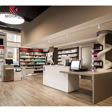 Puinen ja metalli apteekki Shop Showcase